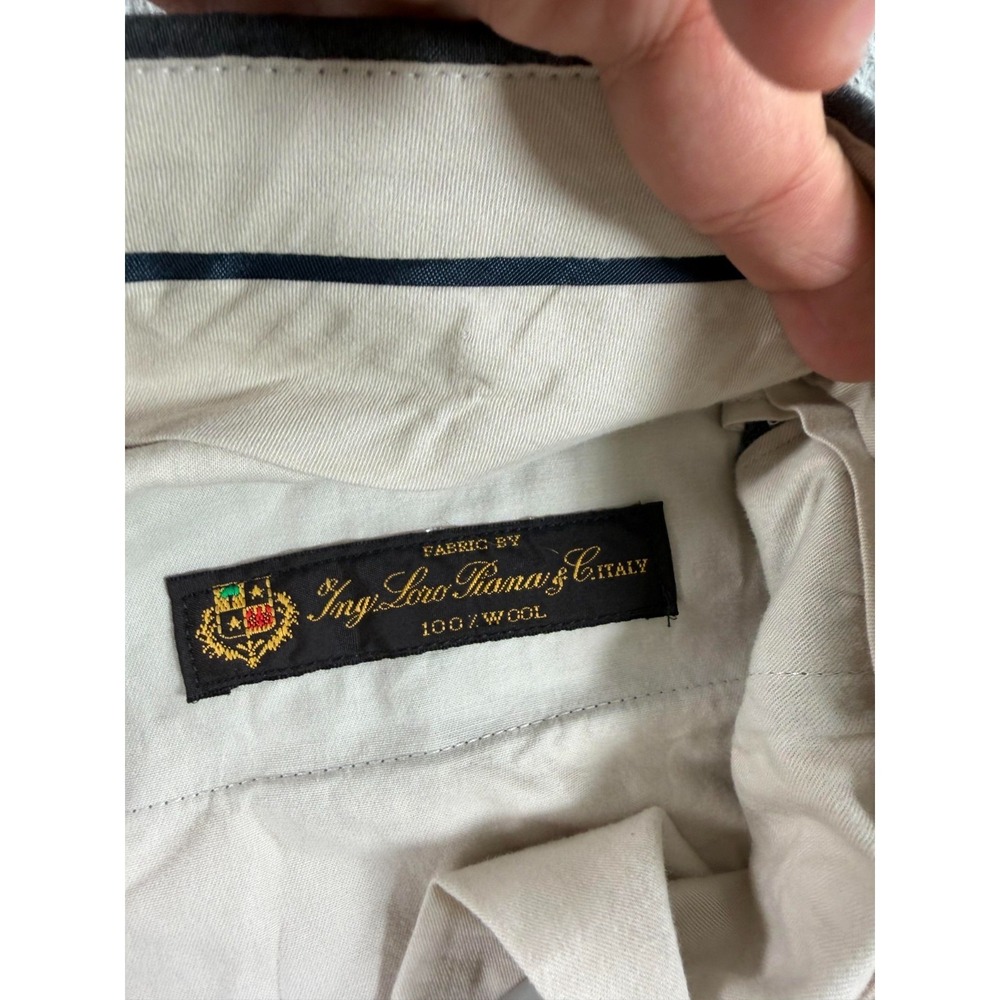 Brooks Brothers Loro Piana Dress Pants Men's 36x28 Gray Wool Cuffed Flat Front - Picture 4 of 11